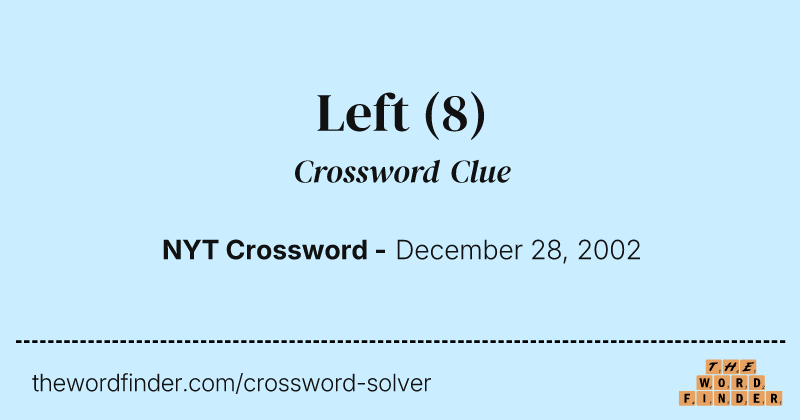 Left crossword clue image