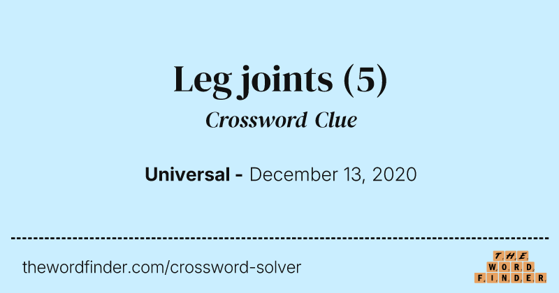 Leg joints crossword clue image