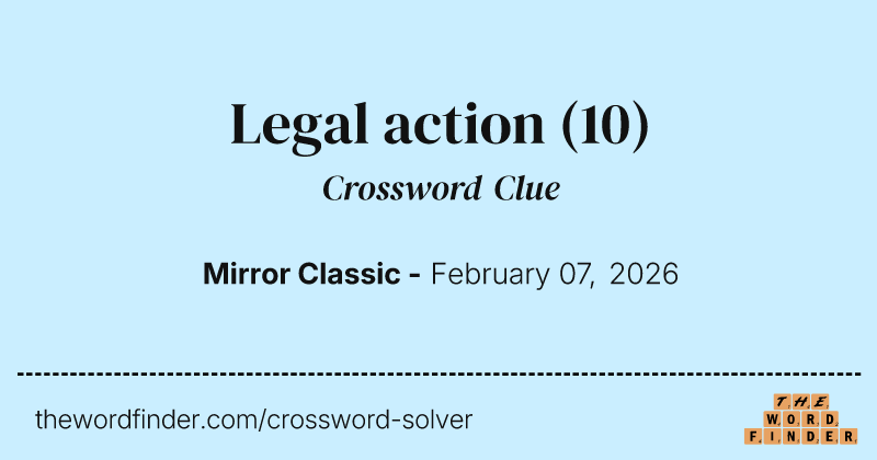 Legal action crossword clue image