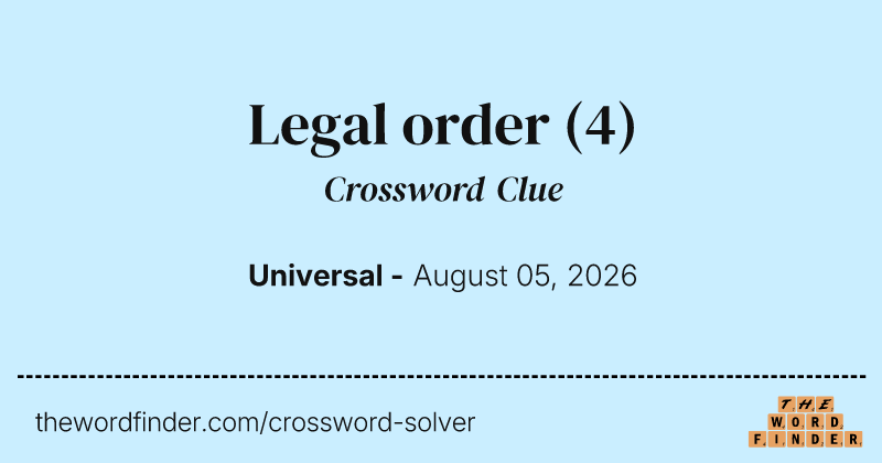 Legal order crossword clue image