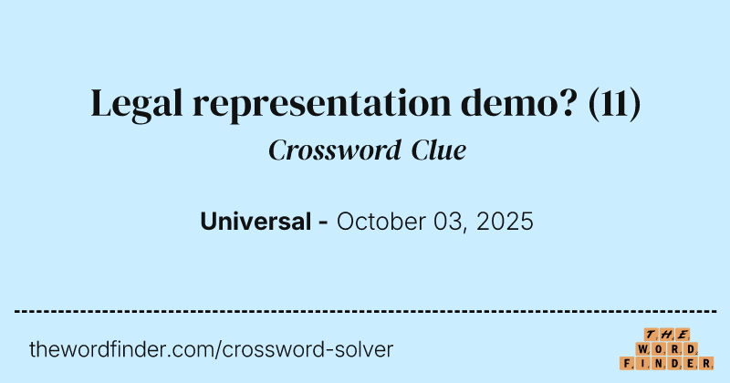 Legal representation demo? crossword clue image