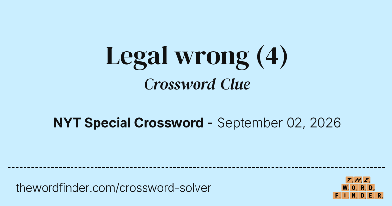 Legal wrong crossword clue image