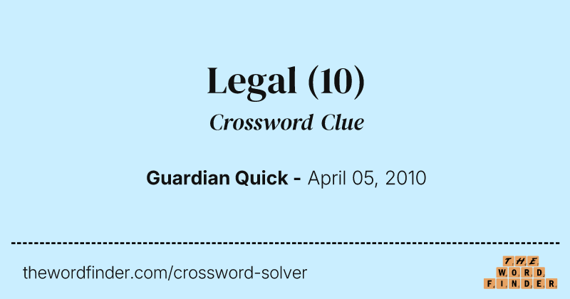 Legal crossword clue image