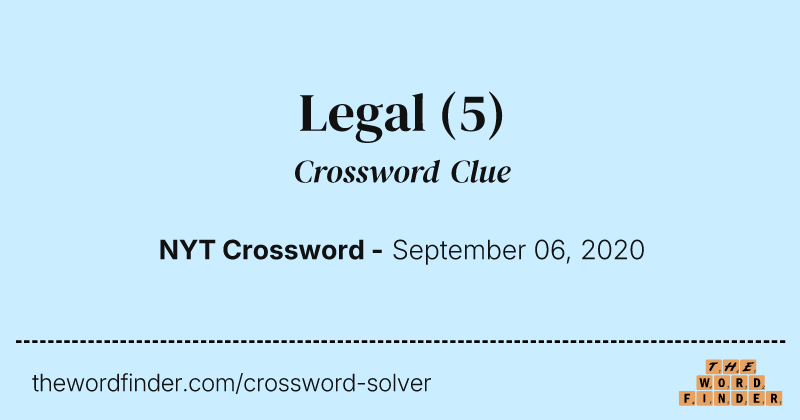 Legal crossword clue image