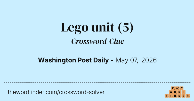 Lego unit crossword clue image