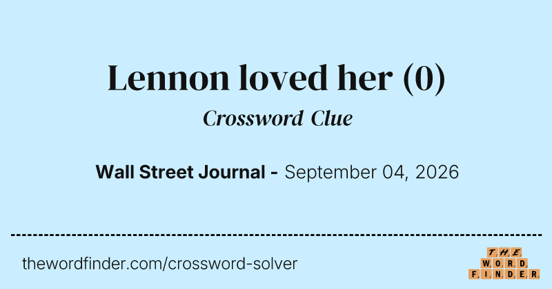 Lennon loved her crossword clue image