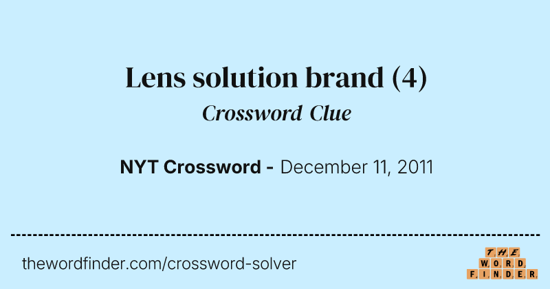 Lens solution brand crossword clue image