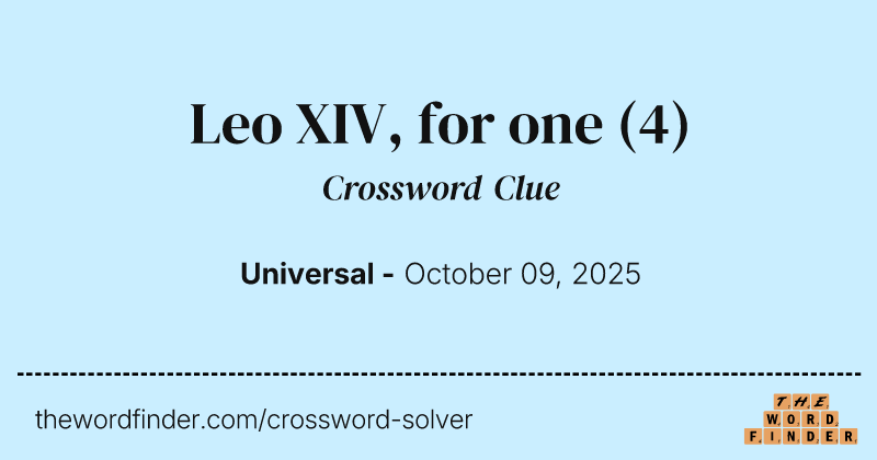 Leo XIV, for one crossword clue image