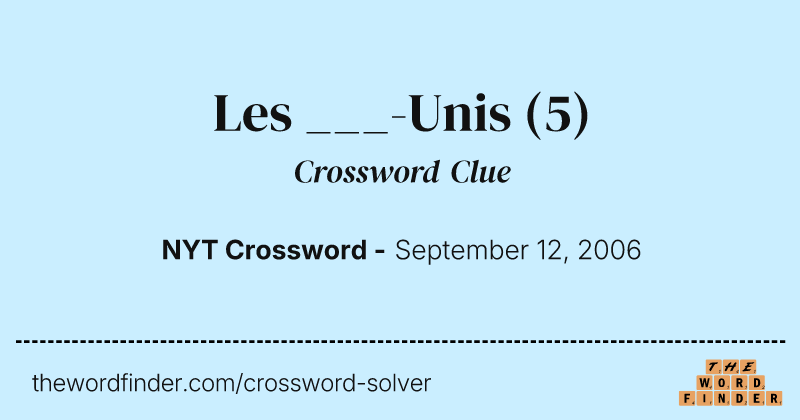 Les ___-Unis crossword clue image