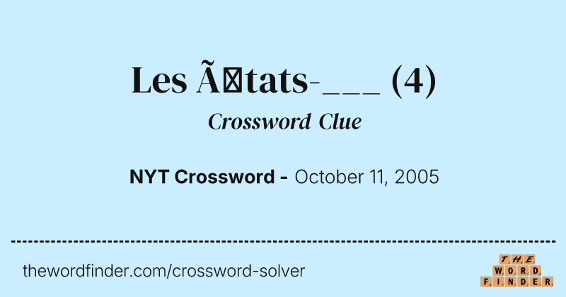 Les États-___ crossword clue image