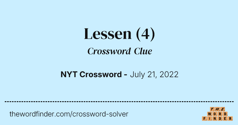Lessen crossword clue image