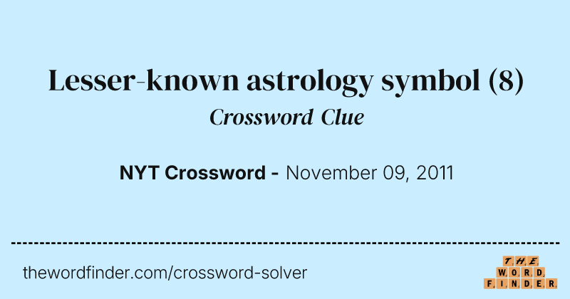 Lesser-known astrology symbol crossword clue image