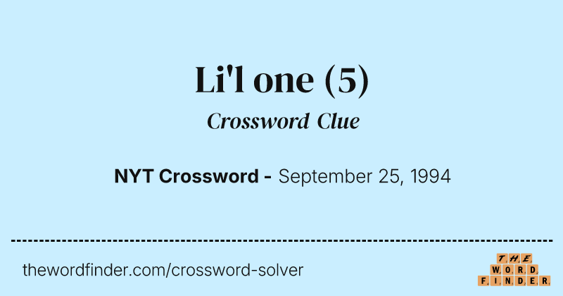 Li'l one crossword clue image