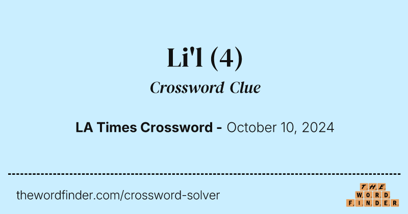 Li'l crossword clue image
