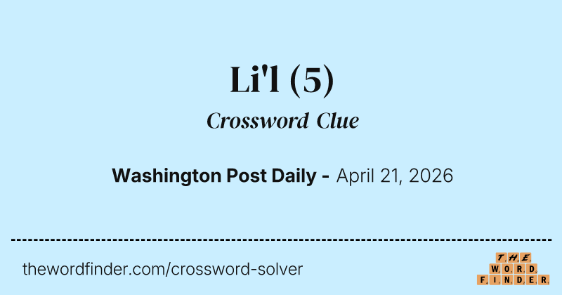 Li'l crossword clue image
