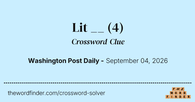 Lit __ crossword clue image