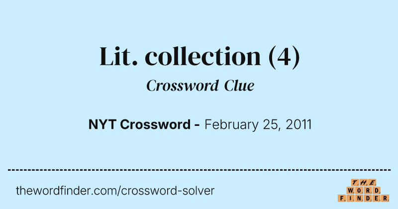 Lit. collection crossword clue image