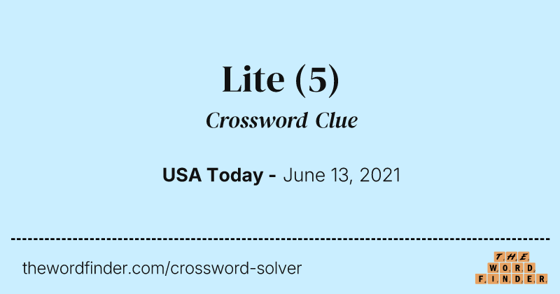 Lite crossword clue image