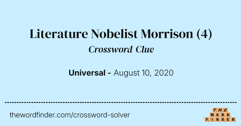Literature Nobelist Morrison crossword clue image