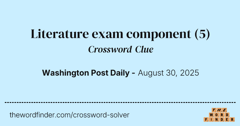 Literature exam component crossword clue image