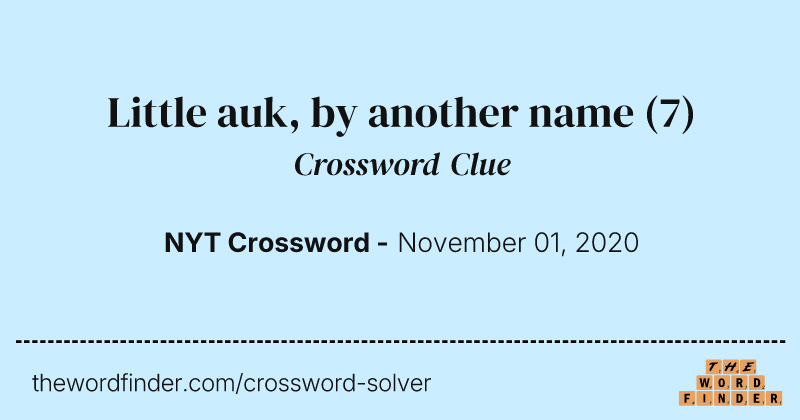 Little auk, by another name crossword clue image