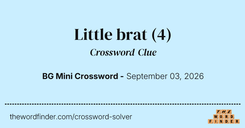 Little brat crossword clue image