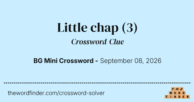 Little chap crossword clue image