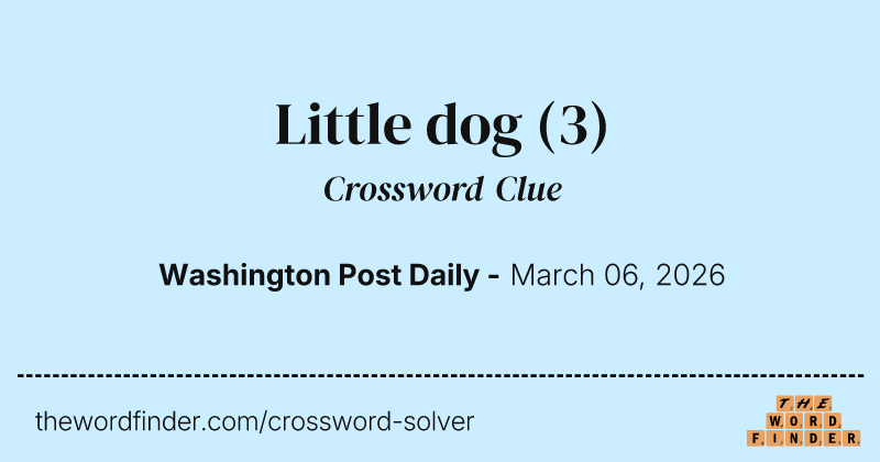 Little dog crossword clue image