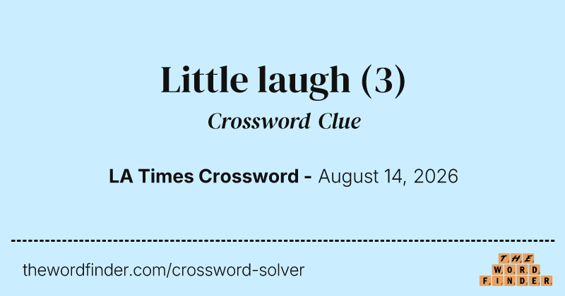 Little laugh crossword clue image