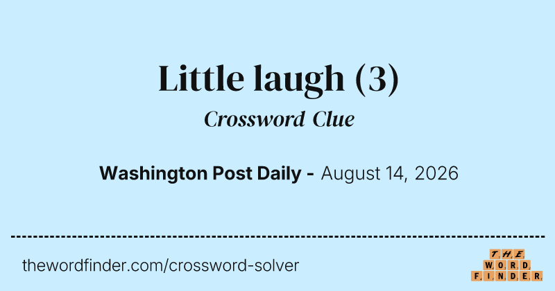 Little laugh crossword clue image