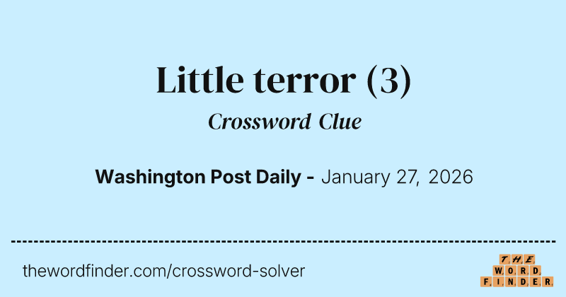 Little terror crossword clue image
