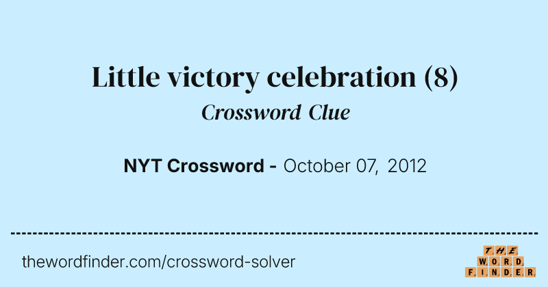 Little victory celebration crossword clue image
