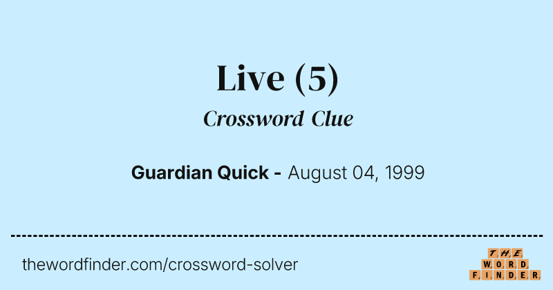 Live crossword clue image