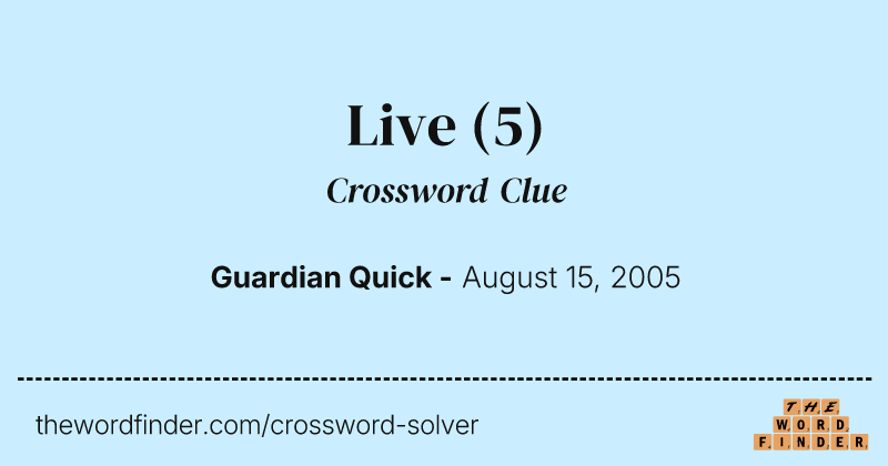 Live crossword clue image