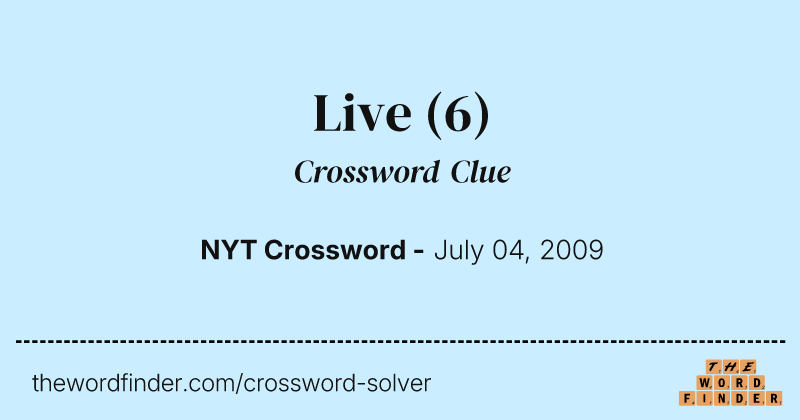 Live crossword clue image