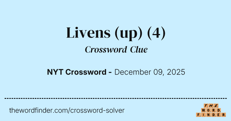Livens (up) crossword clue image