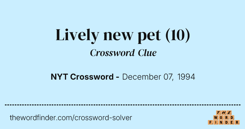 Lively new pet crossword clue image