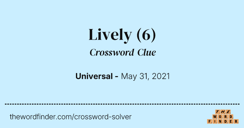 Lively crossword clue image