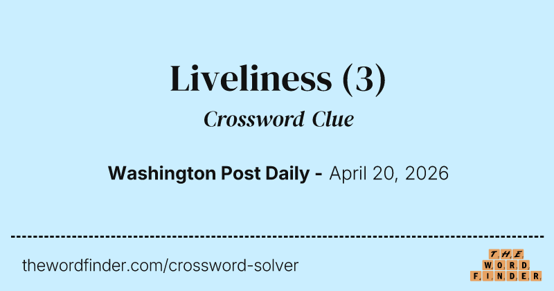 Liveliness crossword clue image