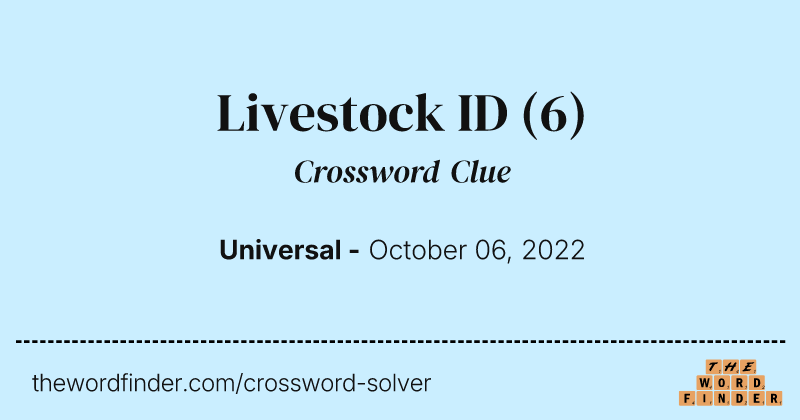 Livestock ID crossword clue image