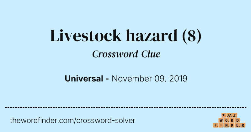 Livestock hazard crossword clue image