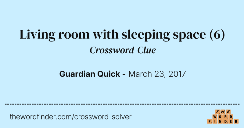 Living room with sleeping space crossword clue image