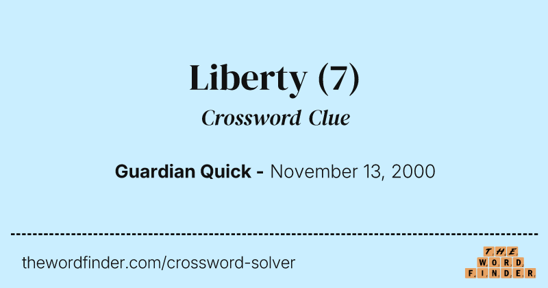 Liberty crossword clue image