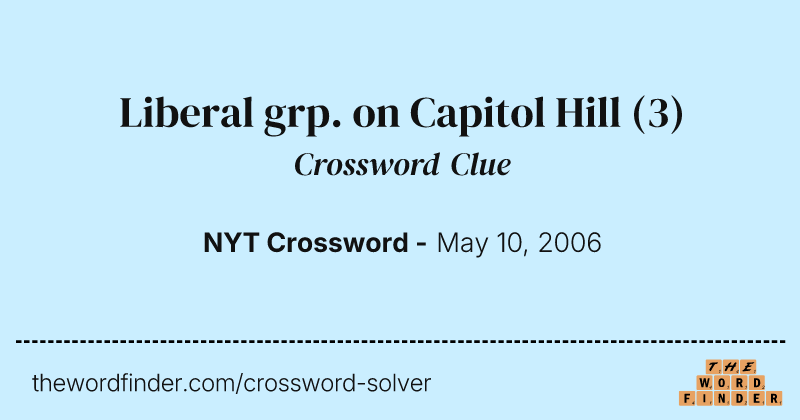 Liberal grp. on Capitol Hill crossword clue image