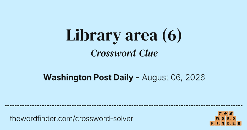 Library area crossword clue image