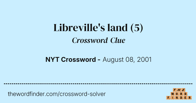 Libreville's land crossword clue image