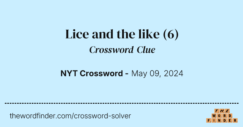 Lice and the like crossword clue image