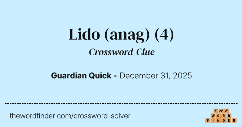 Lido (anag) crossword clue image