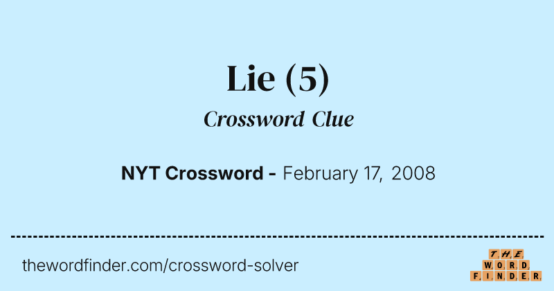 Lie crossword clue image