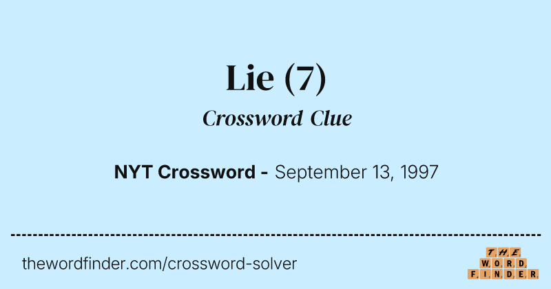 Lie crossword clue image